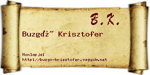 Buzgó Krisztofer névjegykártya