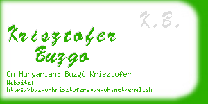 krisztofer buzgo business card